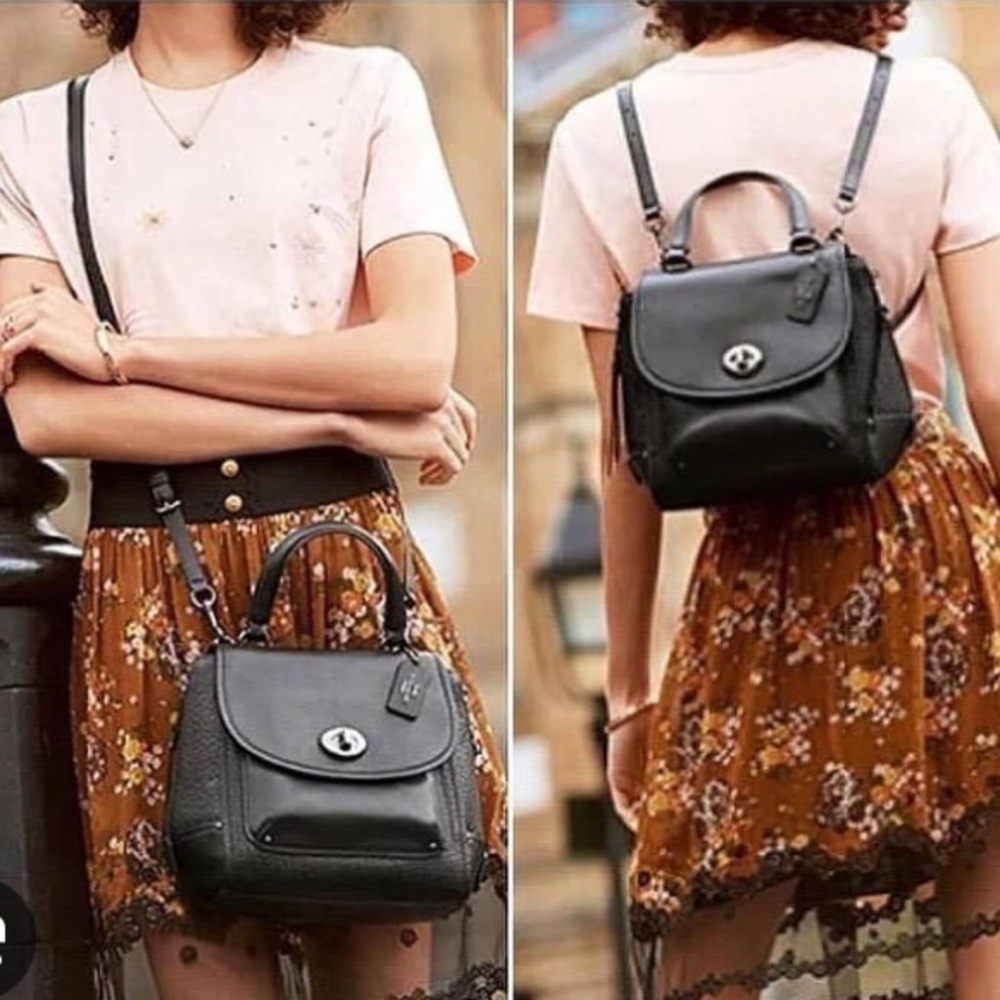 New: Coach Faye Convertible Bag . Buffalo Embossed Leather. Grey.